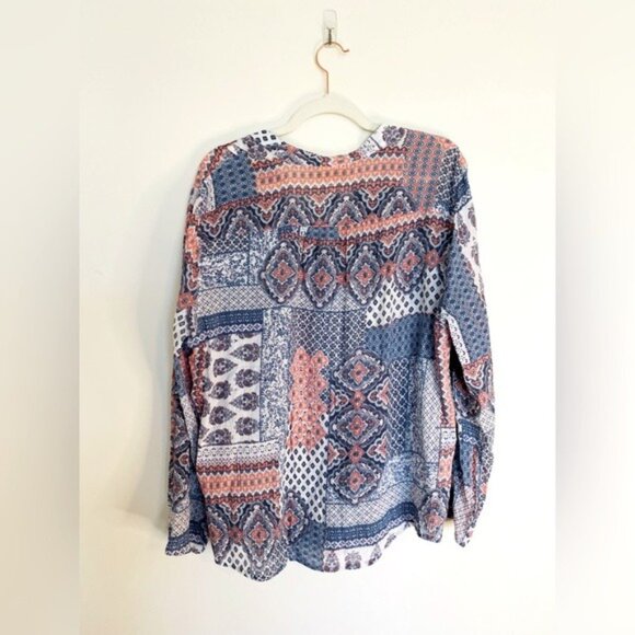 Ruby Rd. Women's Patchwork Print Button-Front Blouse Size XL - Picture 2 of 6
